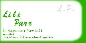 lili purr business card